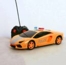 3D Light-Up Police Car Toy for Kids - Orange