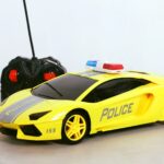 3D Light-Up Police Car Toy for Kids - Yellow